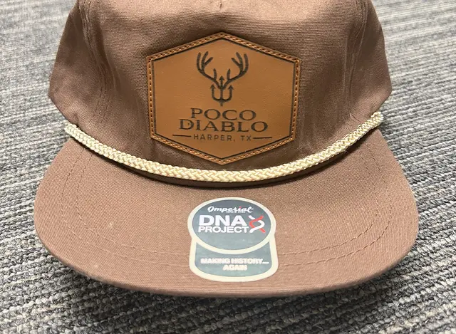 Brown Rope Poco Diablo leather patch hat