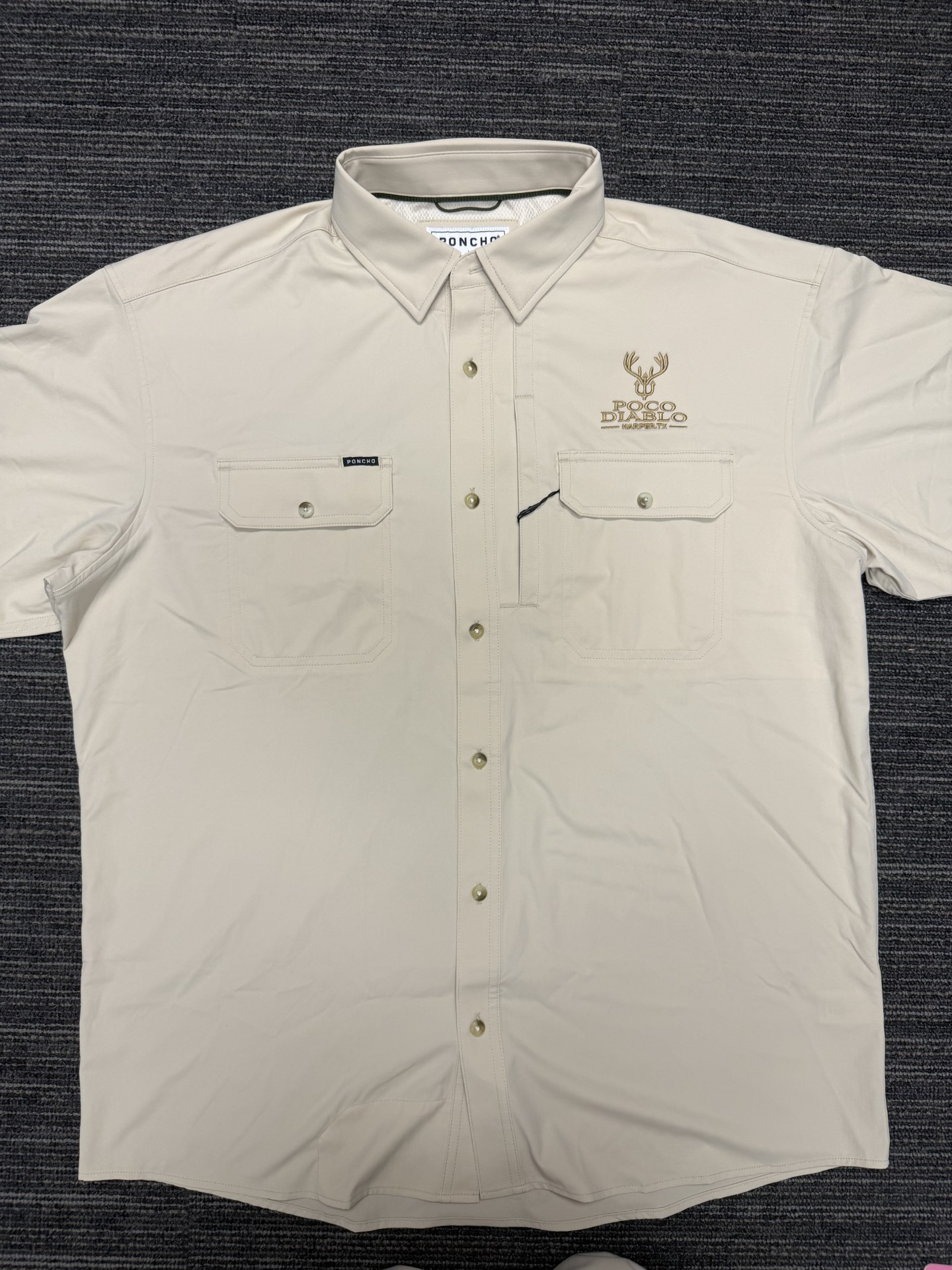 Tan Poco Diablo short-sleeve performance shirt